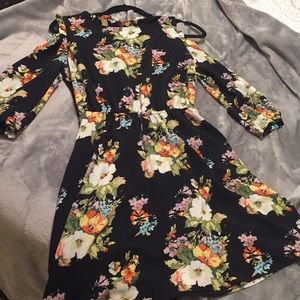 Black Floral Printed Dress